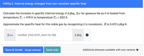 Solved Calculate The Increase In Specific Internal Energy In Chegg