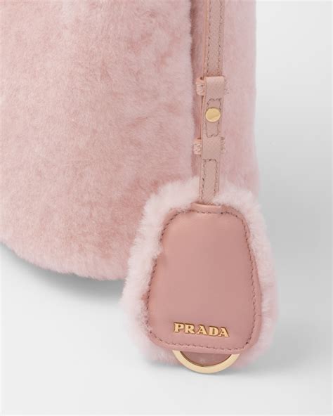 Orchid Pink Prada Panier Shearling Mini Bag Prada