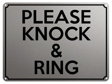 2007 Please Knock And Ring Door Gate House Office Metal Etsy