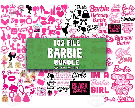 Barbie Svg Bundle 102 File Barbie Bundle Svg Eps Png Dxf For Cri