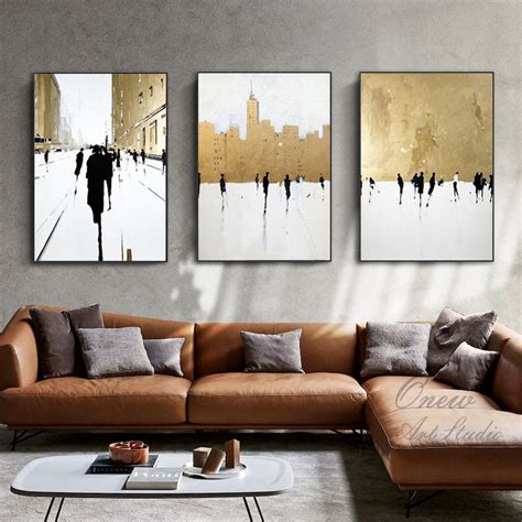 Large Abstract Cityscape Canvas Wall Art Original Street Etsy