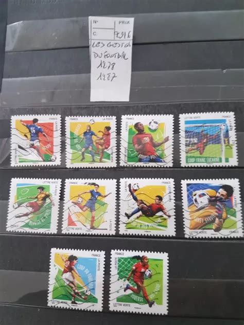 TIMBRES FRANCE AUTOADHÉSIFS oblitérés 2016 numeros 1578 a 1287 le foot