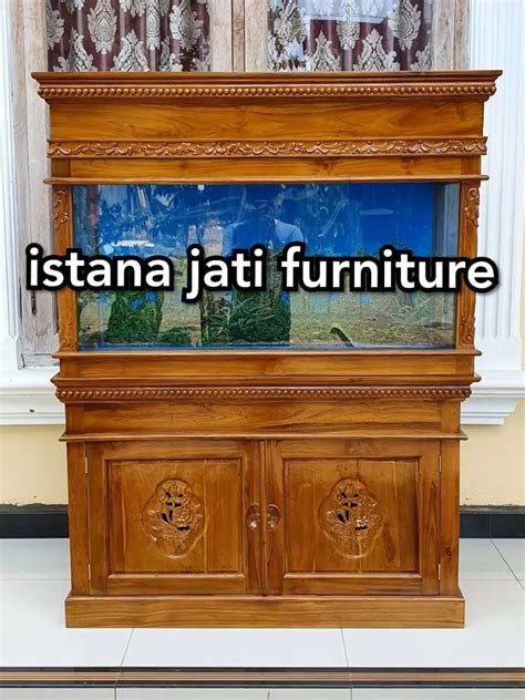 Bufet Aquarium Kayu Jati Solid Sudah Sama Kaca Mebel 843041316