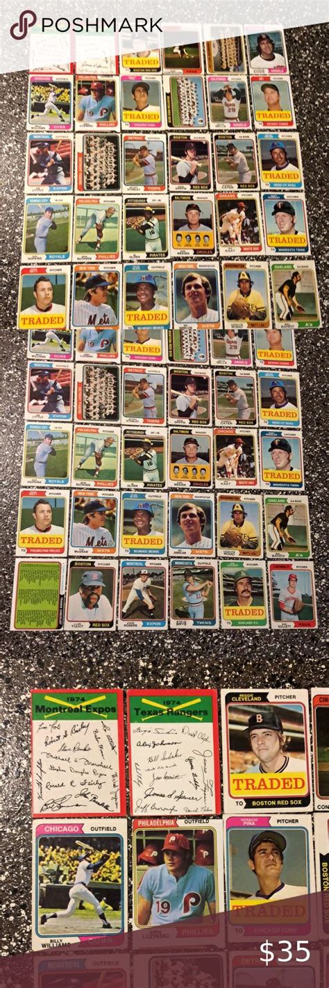 1974 Topps Lot Of 36 Baseball Cards W Jim Kaat Billy Williams Tug