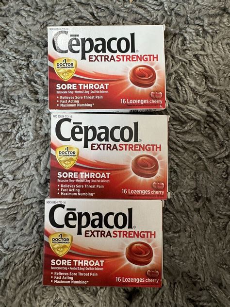 3X Cepacol Extra Strength Sore Throat Cough Relief Lozenges Cherry