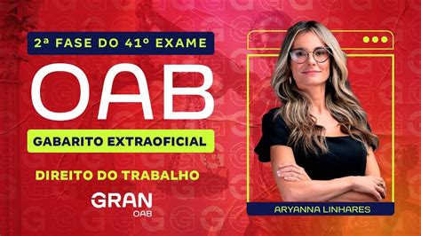 Fase Exame Oab Gabarito Extraoficial De Direito Do Trabalho