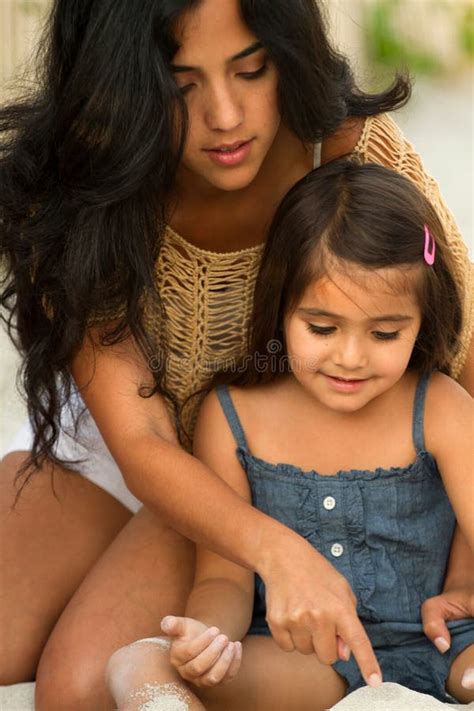 Young Mother And Her Two Daughters Stock Image Image Of Adult