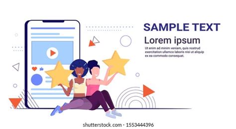 Customer Reviews Concept Illustration People Holding Stock Vector