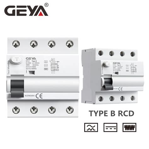 Geya Gyl Din Rail B Type Earth Leakage Current Breaker Dc Rccb Rcd P