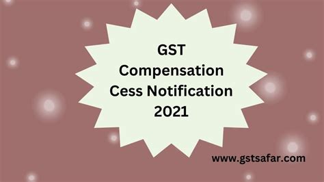 Gst Compensation Cessrate Notifications 2021gst Compensation Cess 2021 Gst Safar