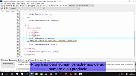 Programa De Extremos Y Producto De Un Numero En C YouTube