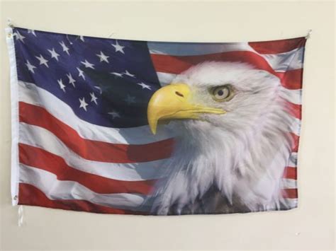 2021 Digital Printing And Customized 3x5 Ft 100d Polyester Bald Eagle