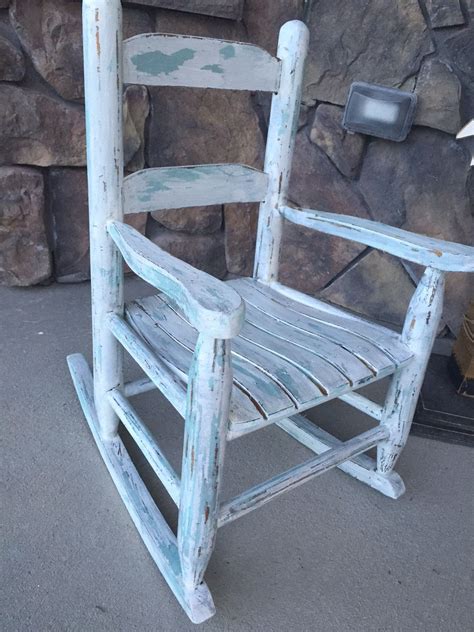 Light Teal Distressed Rocking Chair For My Front Porch Rocking Chair