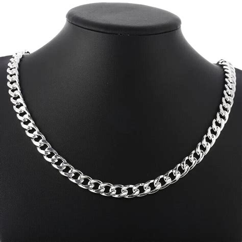 Doteffil Sterling Silver Mm Inch Sideways Chain Necklace