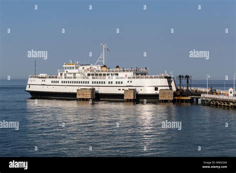 Steamship Authority Ferry Mv Martha S Vineyard Waits To Depart From