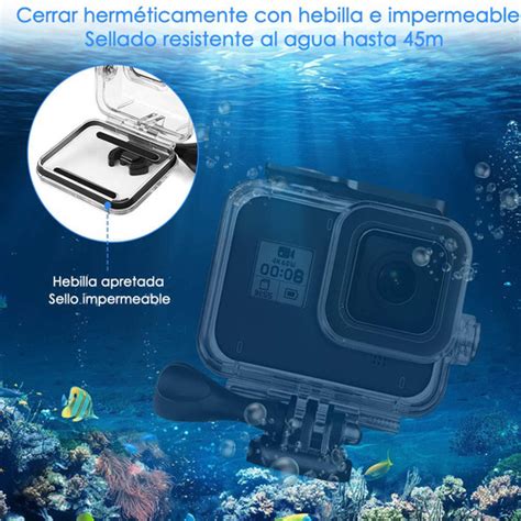 Funda Impermeable Para Gopro Hero 8 Con Filtro Rojo Len Cuotas Sin