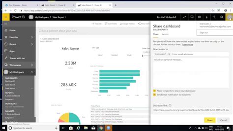 Powerbi Services Share Dashboard Report Powerbi Pro Licence