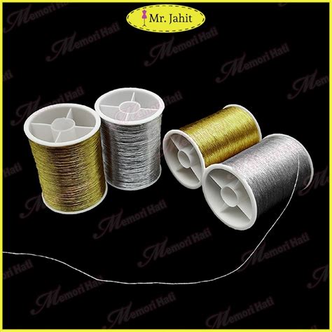 Metallic Embroidery Thread Benang Sulaman Gold Silver Shopee