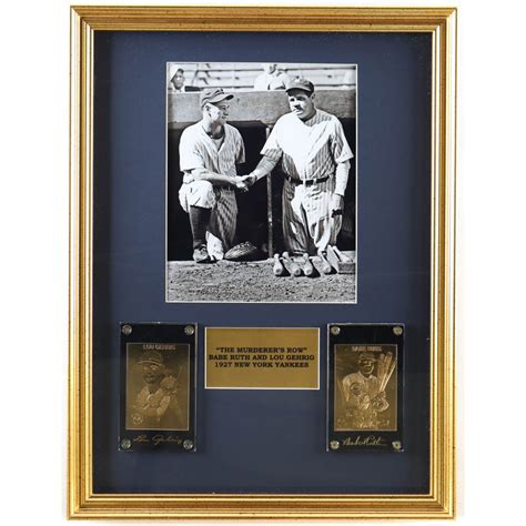 Babe Ruth And Lou Gehrig The Murder S Row Yankees Custom Framed Photo Display With 2 23kt Gold