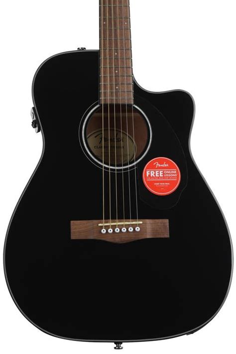 Fender CC 60SCE Acoustic Electric Guitar Black Sweetwater