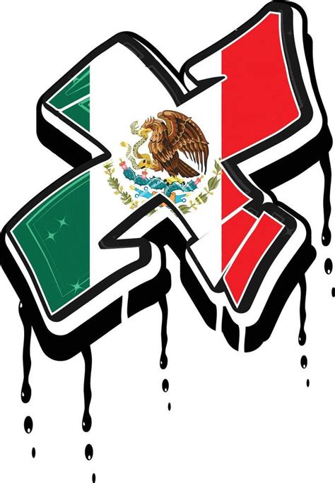 Mexico Flag X Hand Lettering Dripping Graffiti Vector Template 40538800 ...