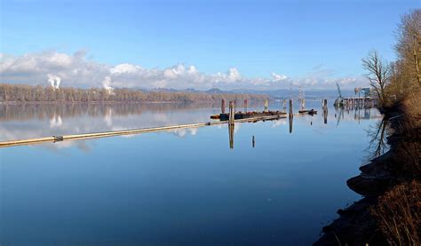 Columbia River Dredging Work Docks Photograph by Panoramic Images