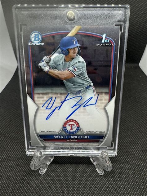 St Bowman Chrome Draft Wyatt Langford Rookie Rc Autograph