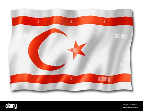 Northern Cyprus Flag Isolated On White Stock Photo Alamy