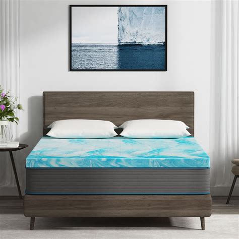 Ego Home 4 Inch Cooling Gel Memory Foam Mattress Topper Twin Xl Mattress Topper Blue