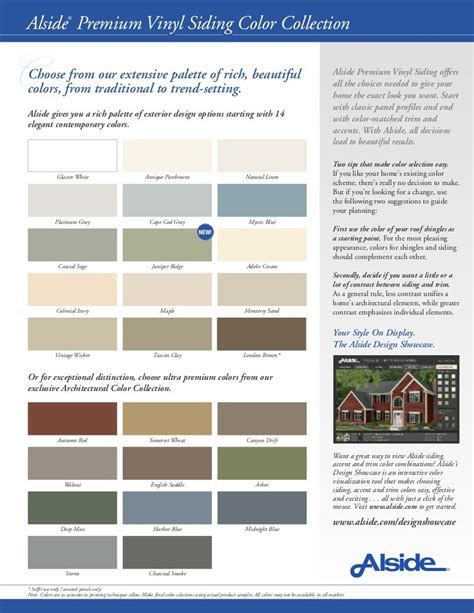 Alside Color Sell Sheet