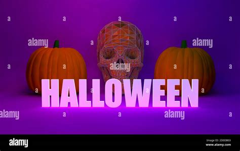 Spooky Skull Halloween Background as a Seasonal Concept Stock Photo - Alamy