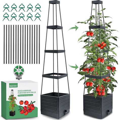 Mqforu Tomato Planter With Trellis 57 Raised Garden Bed Planters Box For Climbing