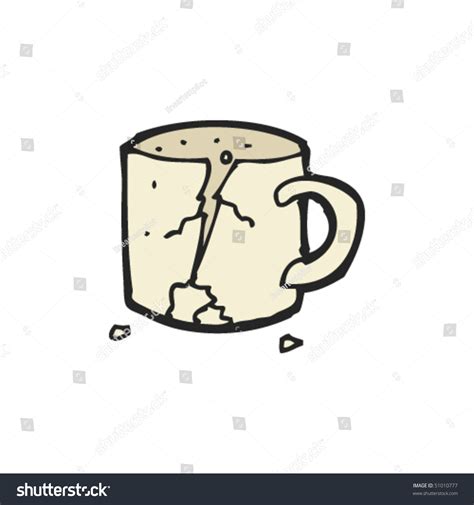 Quirky Drawing Broken Mug Stock Vector 51010777 Shutterstock