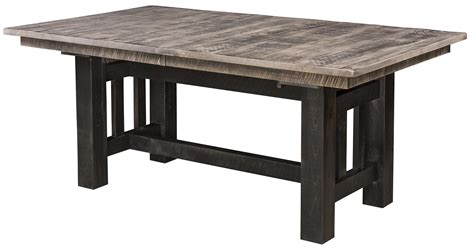 Rough Cut Maple Wood Trestle Dining Table From DutchCrafters Amish