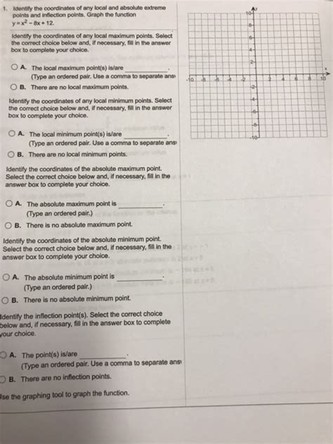 Solved Identify The Coordinates Of Any Local And Absolute Chegg