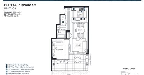 The Grande At Suter Brook Village West Tower A4 Floor Plan Port Moody Bc Livabl