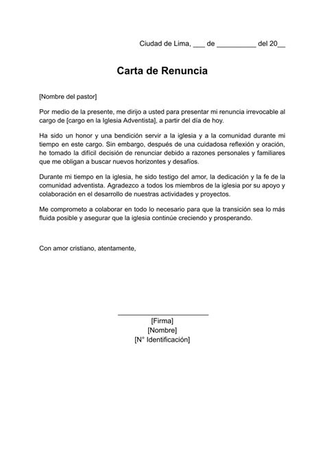 ᐅ Carta de Renuncia a un Cargo en la Iglesia Ejemplos