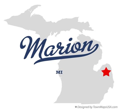 Map of Marion, Sanilac County, MI, Michigan