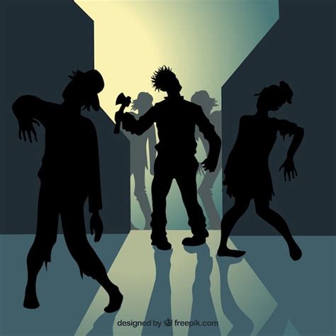 Free Vector | Zombie silhouettes