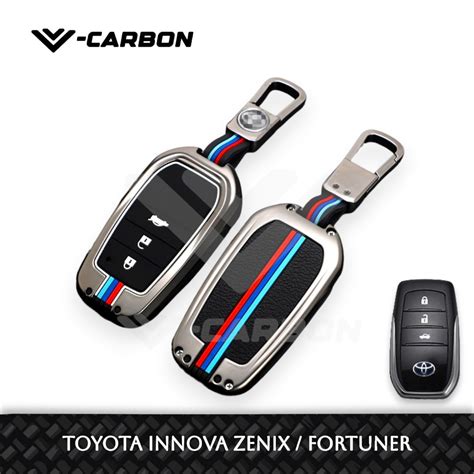 V Carbon Metal Key Cover Smartkey Casing Metal Key Cover Toyota Innova