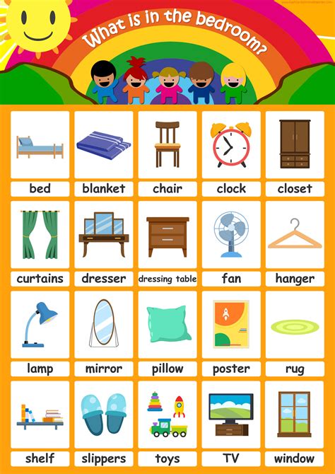 Learn prepositions with Bedroom Flashcards!