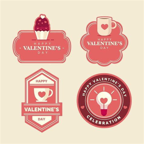 Etiquetas De San Valentín Vector Gratis