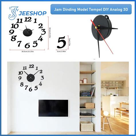 Jual Jam Dinding Tempel Diy Analog D Modern Wall Clock Jam Dinding