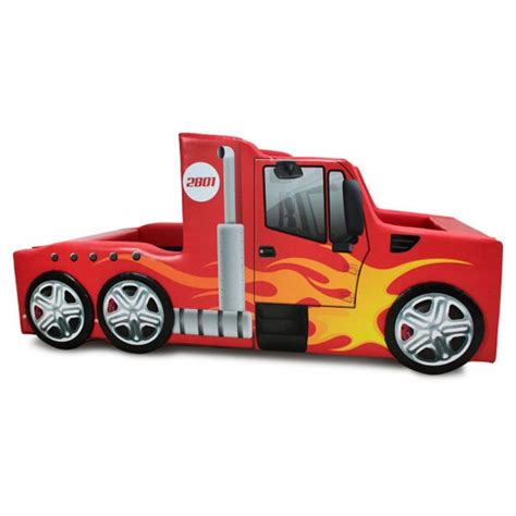 Cama Infantil Hot Truck Rodas Sobrepostas Cor Vermelha