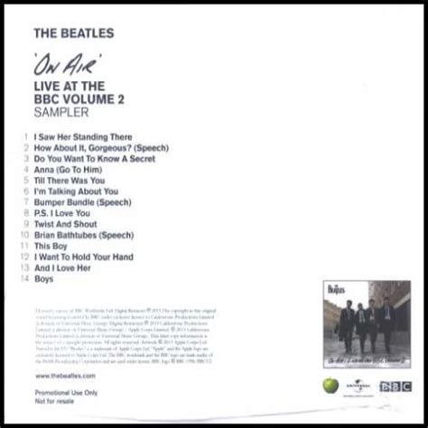 The Beatles On Air Live At The Bbc Volume Sampler Uk Promo Cd Album