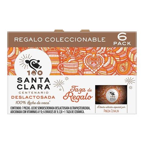 Leche Santa Clara Deslactosada Caja Con 6 Pzas 1 L Cu Taza De Regalo