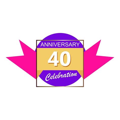 40 Year Anniversary Celebration Vector Template Design Illustration 2231251 Vector Art At Vecteezy