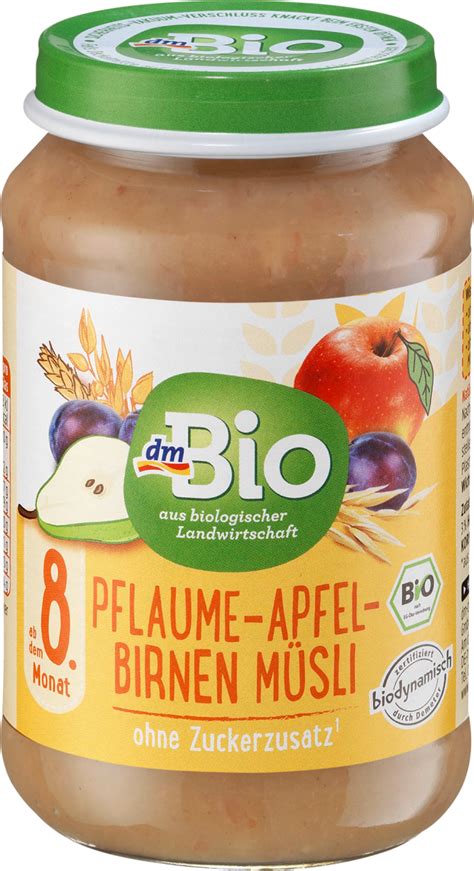 dmBio Frucht Getreide Pflaume Apfel Birnen Müsli ab dem 8 Monat