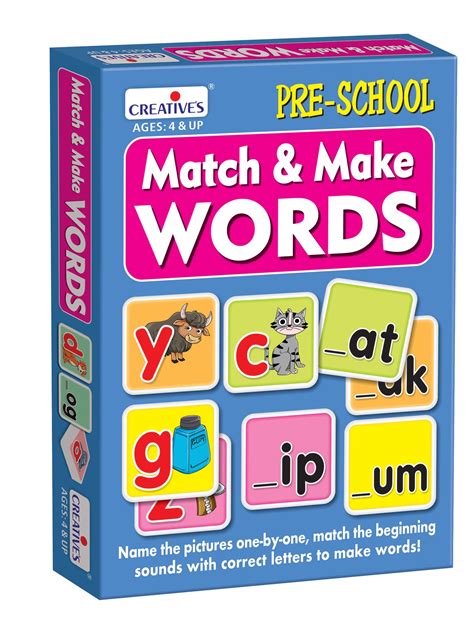 Buy Creatives Match And Make Words Pre School Series Match Cards To