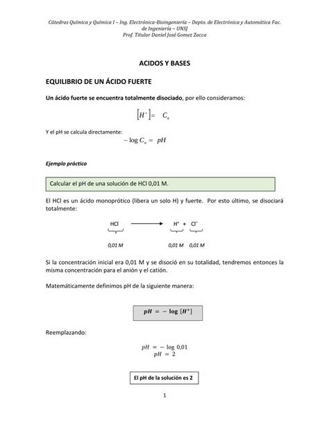 Pdf Acidos Y Bases Equilibrio De Un Á Ar